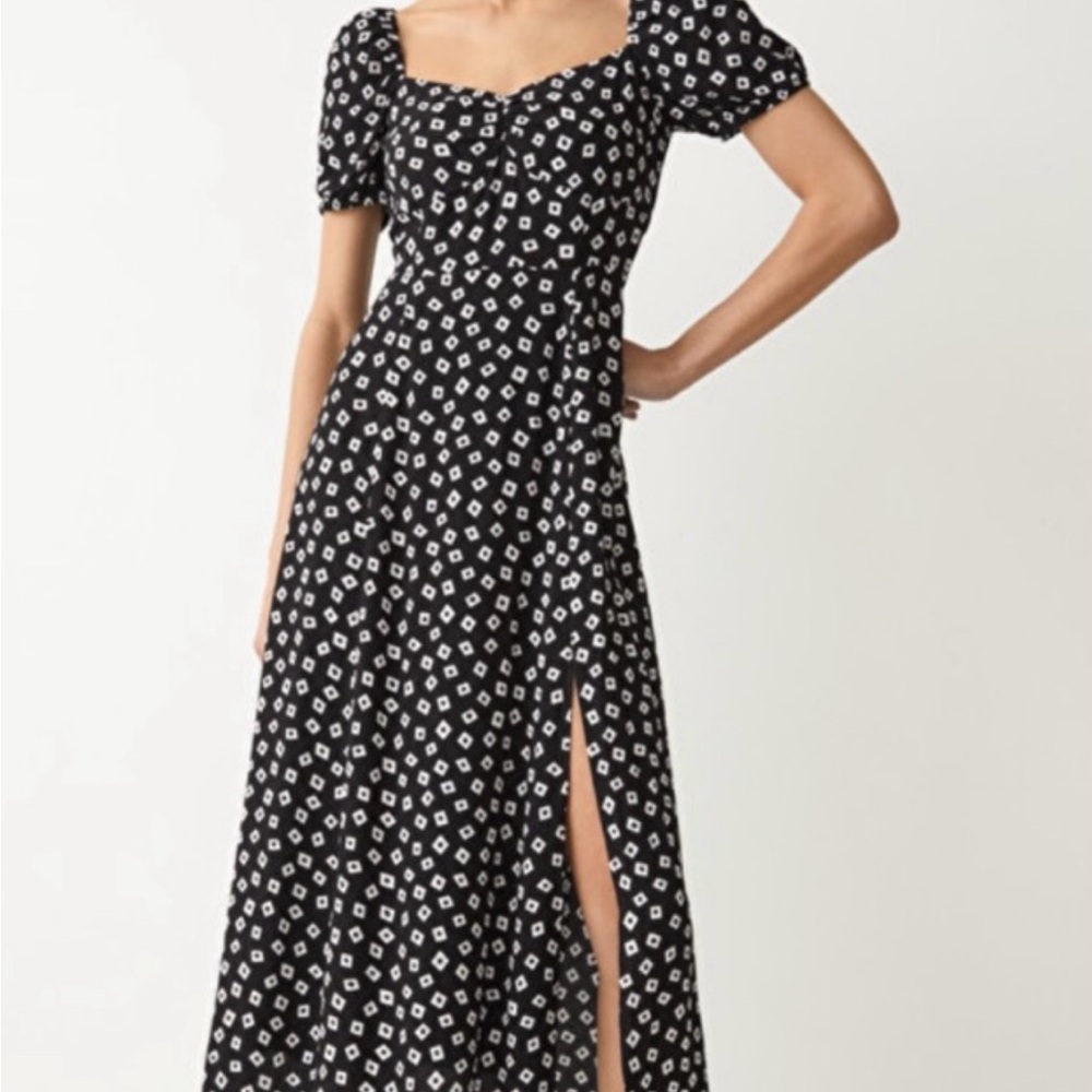 & Other Stories Flowy Puff Sleeve Midi Dress